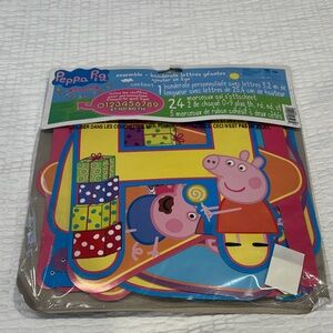 Peppa Pig Colorful Party Banner and Birthday candle  Set